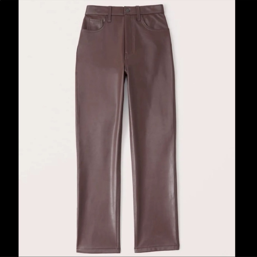 Abercrombie & Fitch Vegan Leather 90s Straight Pants